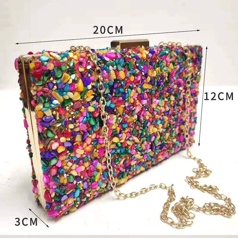 2023 New Women Diamond Clutch Bags Luxury Colorful Wedding Shoulder Bags Mini Wallets With Chain Drop Shipping