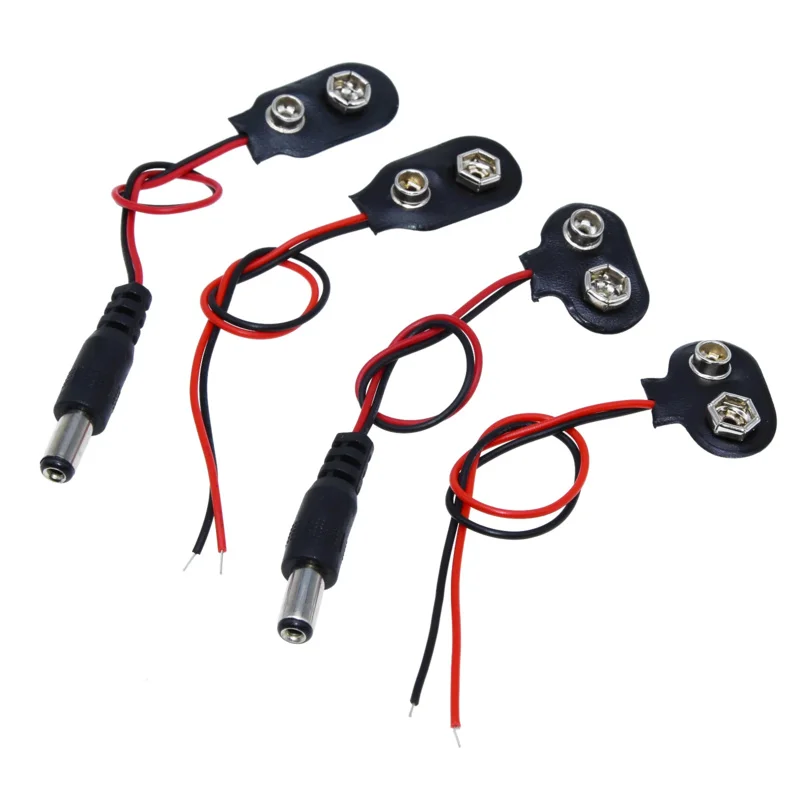 5 шт. 9 В постоянного тока штекер кабеля питания зажим Цилиндрический разъем dc5.5-2 1