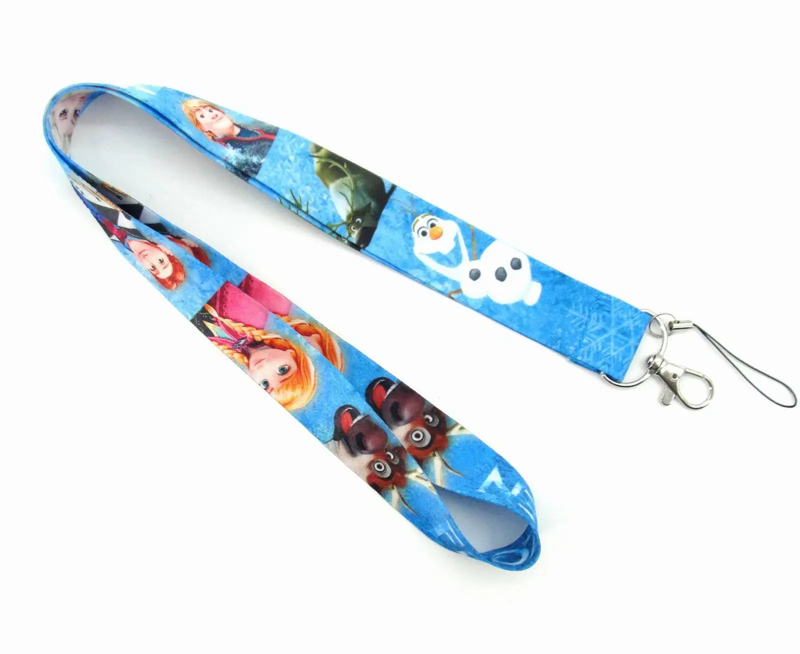 Фото Ремешок для ключей с героями мультфильмов Disney Frozen, держатели для бейджей, ремешки для телефона с изображением животных, шейные ремешки с брелоком, аксессуары для телефона №2