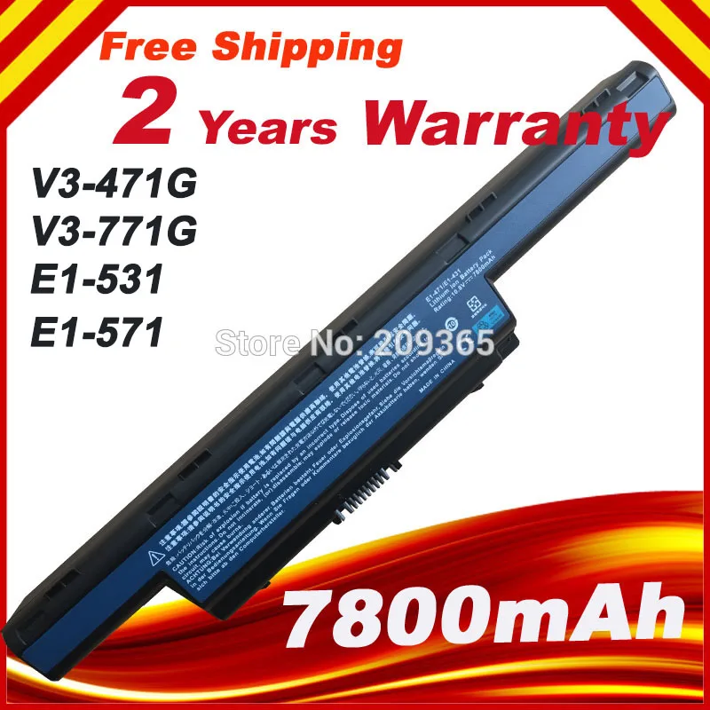Фото Аккумулятор 6600 мАч для Acer Aspire V3-771G 4741 5551 5552G 5552G 5551 5560G 5560 5733 AS10D31,AS10D51,AS10D61,AS10D71 AS10D75 №1