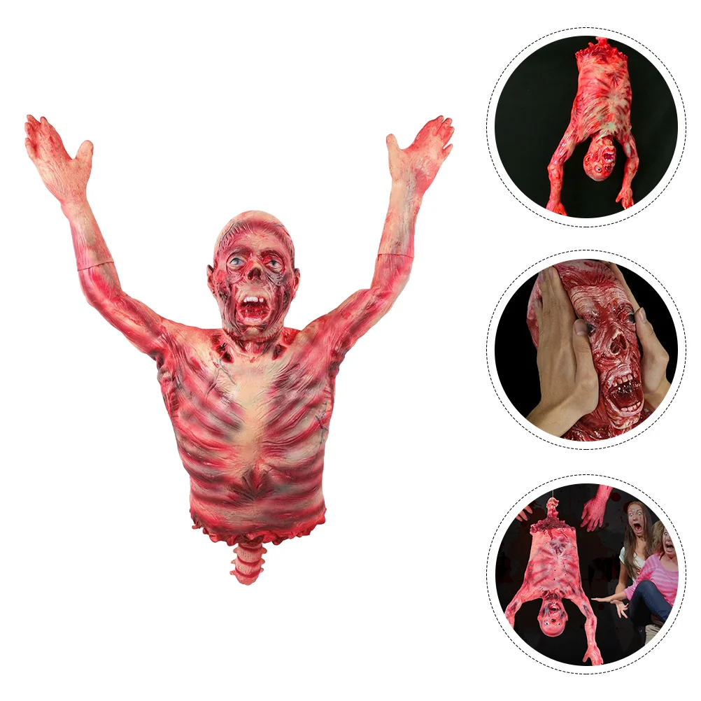 

Halloween Latex Hanging Body Props Screaming Corpse Haunted House Ornament Ghost Decor Dead Sack Torso Decoration