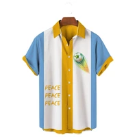 retro qatar fan cultural shirts summer mens shirt soccer jersey world soccer team uniform 5xl football match hawaiian shirt men