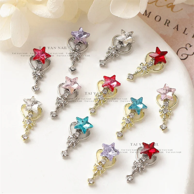 

20pcs/10pcs AB Star Crystal Rhinestone Nail Art Charms 3D Alloy Bow Nail Decoration Jewelry DIY Kawaii Accessories Press on Nail