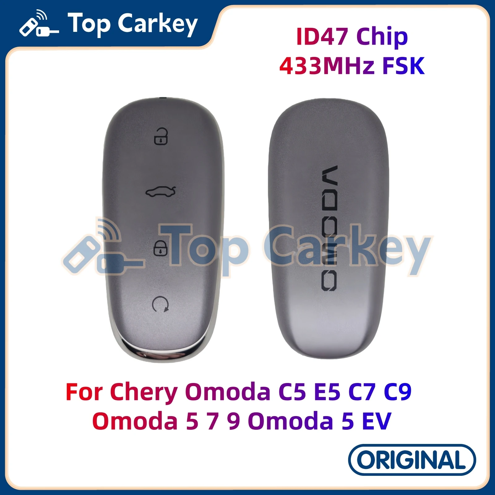 

Оригинальный смарт-ключ TopCarkey ID47 с чипом 433 МГц для Chery Omoda C5 E5 C7 C9 Omoda 5 7 9 Omoda 5 EV