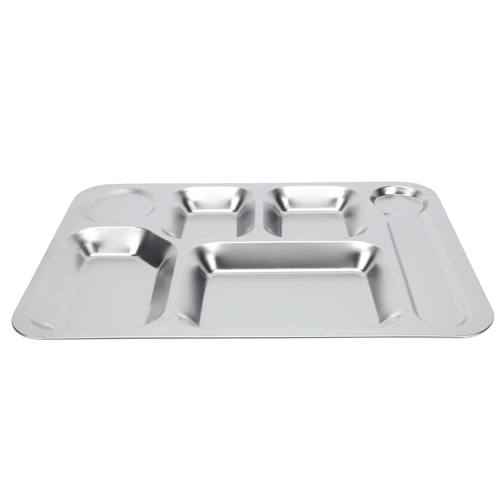 

Plate Divided Platestray Dinner Serving Stainless Metal Steel Portion Dish Compartment Control Kids Sections Appetizer Lunch