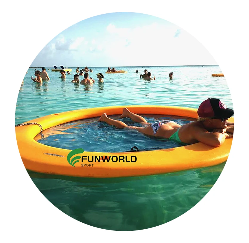 

IFUNWOD Water Play Equipment inflatable air bed pool floats mattress water floating hammock Inflatable Pool Float with NET