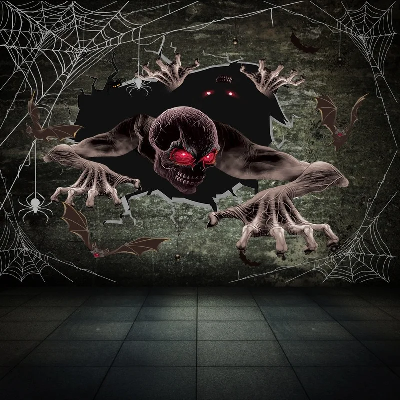 Halloween Wall Stickers Horror Door Stickers Window Stickers Window Glass Decoration Blood Handprint Stickers Window Stickers