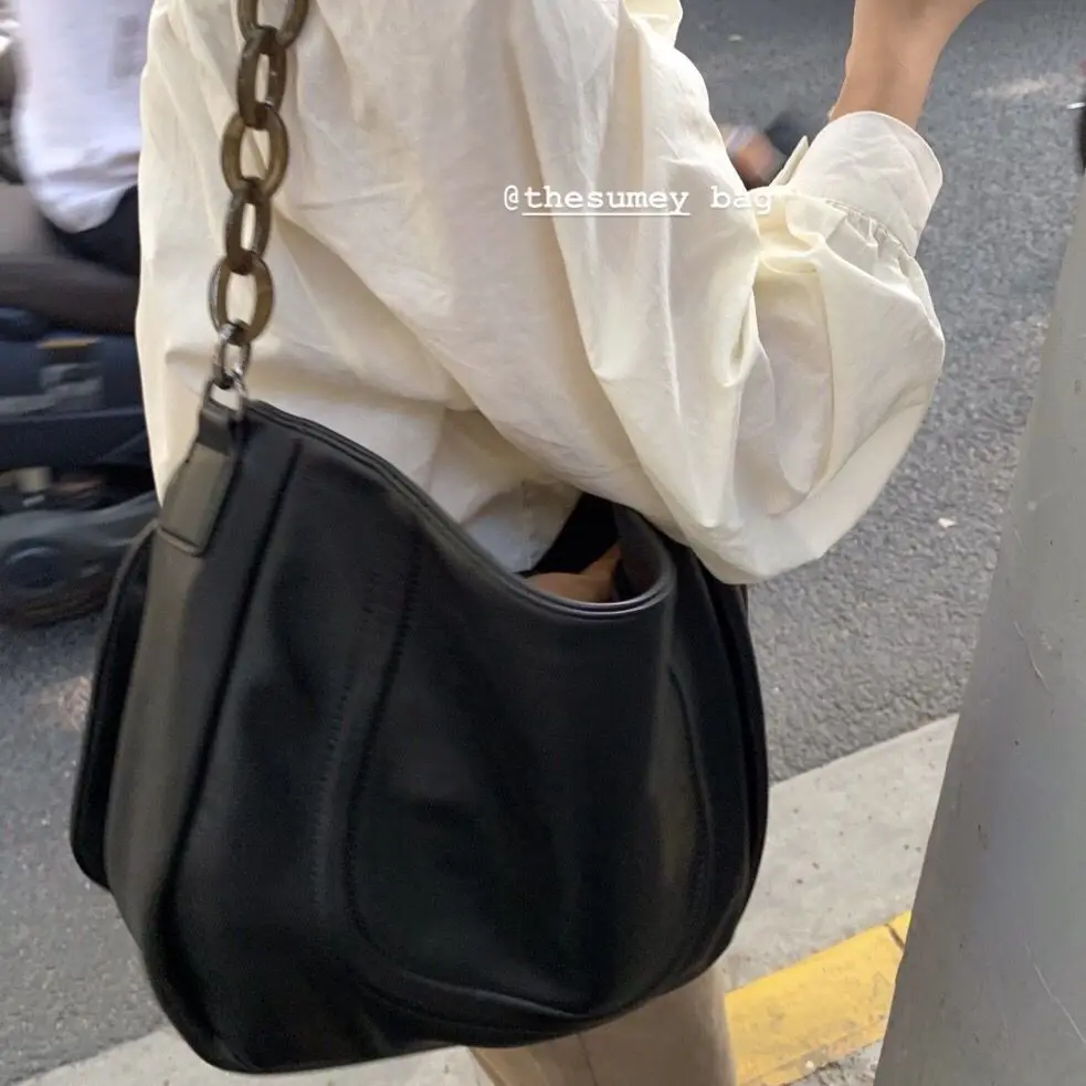 

Women's Bag PU Soft Leather Shoulder Bag Metal Chain High Capacity Shopper Luxury Women's Handbag Brand Fashion Messenger Bag