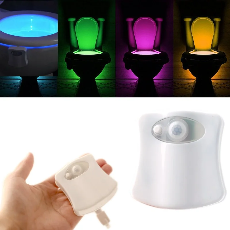 

Smart Bathroom Toilet LED Nightlight PIR Body Motion Sensor Seat Light Waterproof Bowl LED Night Lights 8/16 Colors Toilet Light