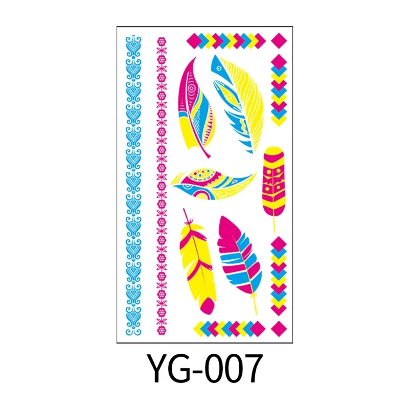 Светящиеся в темноте временные татуировки 20 листов флуоресцентные наклейки с