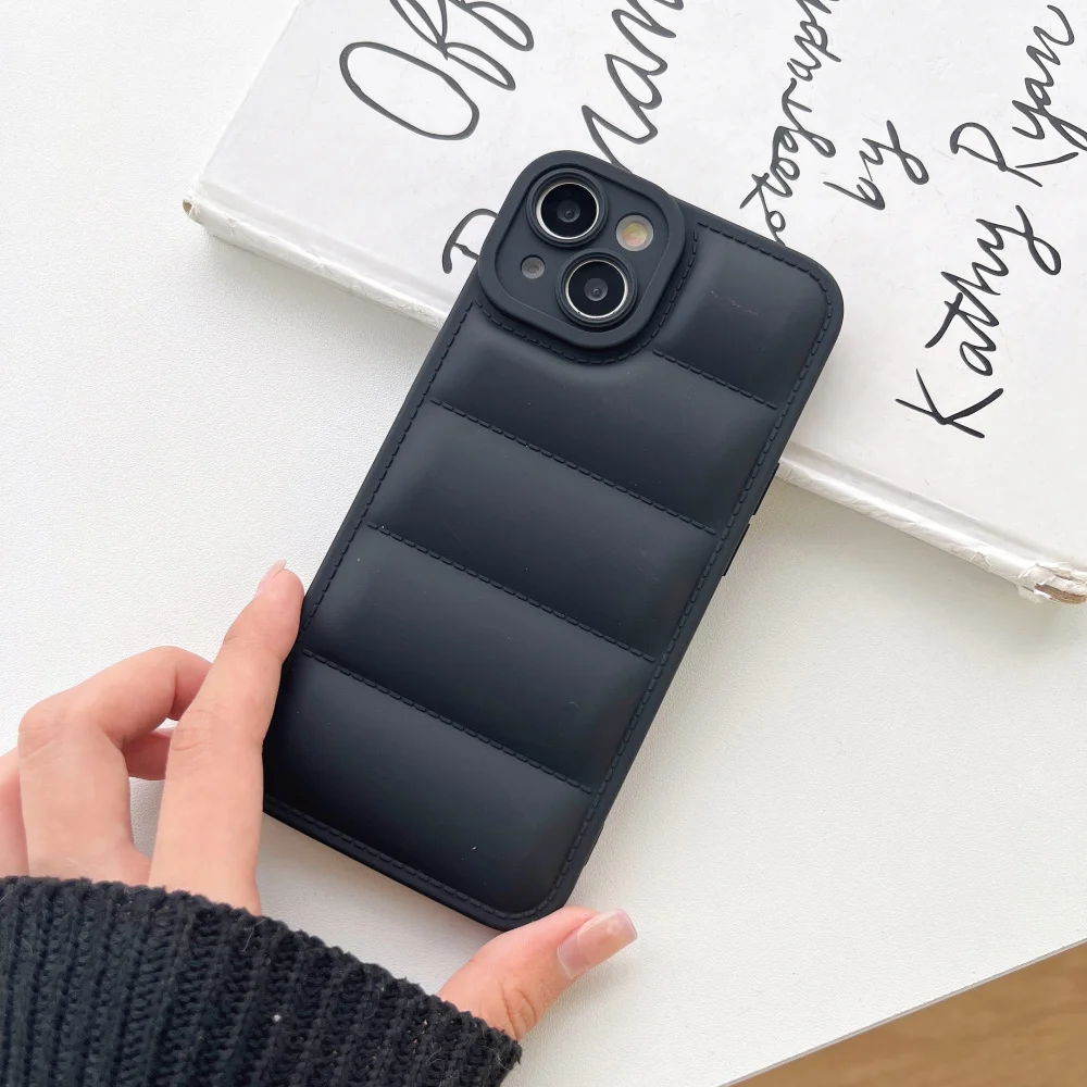 

Case For Iphone 14 13 12 11 pro xs max Xr 7plus 8plus Cover Puffer Case Fashion Winter Down Jacket Silicone Soft TPU Puffer