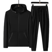high elasticity breathable men 2022 clothing mens hoodie trousers shorts suit solid two piece suit mens clothes xxxxxl