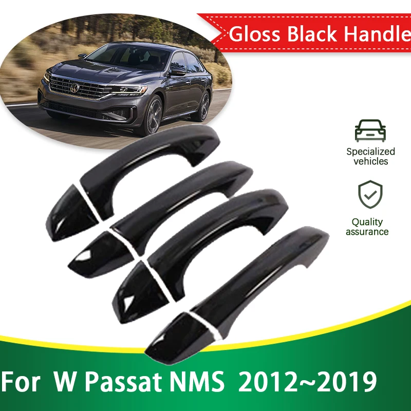 

for Volkswagen VW Passat NMS A32 A33 2012~2019 Gloss Black Door Handle Cover Car Accessories Parts Protective Style Sticker Trim