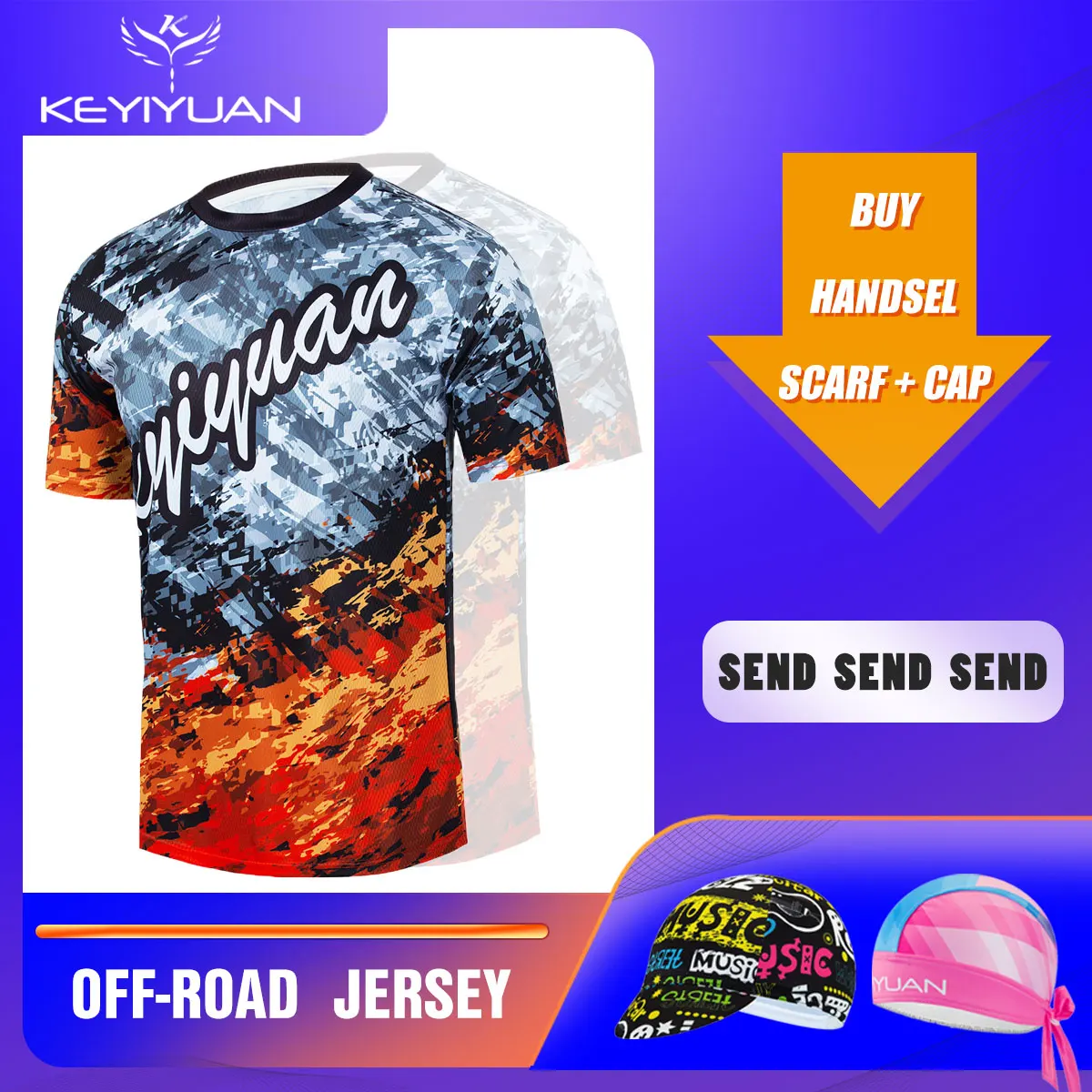 

KEYIYUAN Summer Sports Team Downhill Jerseys Short Sleeve MTB Bike Shirts Offroad Motorcycle Jersey Motocross Sportwear Clothing