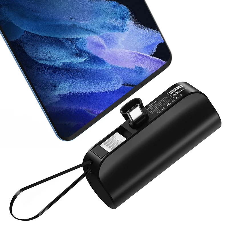 

5000mAh Colorful Mini Power Bank With USB Cable Portable Fast Charging Powerbank For iPhone iPad iPod Huawei Xiaomi Samsung