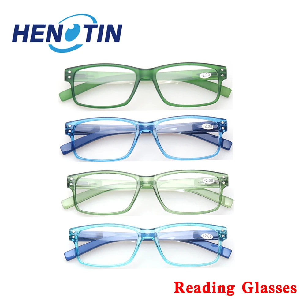 

Henotin Reading Glasses For WomenSpring Hinge Colored Plastic Frame Lightweight and Comfortable HD Prescription Diopter Eyewear