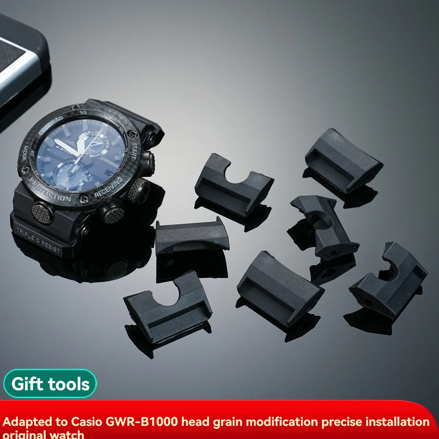 Фото Для Casio Big Mud King GWR-B1000 модификация специальный кожаный резиновый разъем для головки часов конвертер 22 мм №3