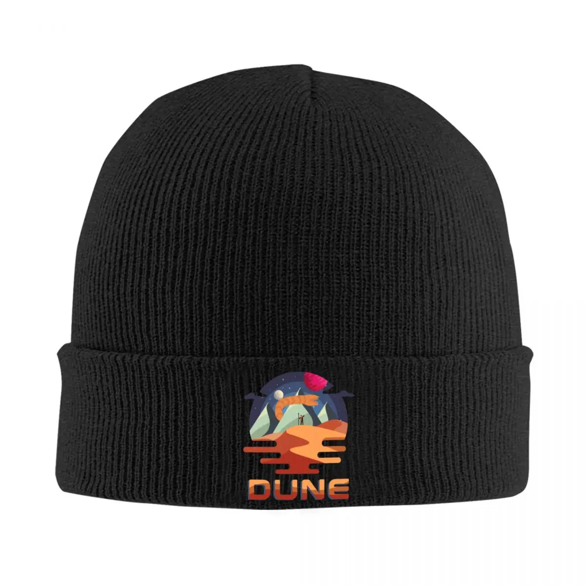 

Dune Vintage Retro Movie Graphic Knit Hat Beanie Autumn Winter Hats Warm Color Arrakis Sandworm Science Fiction Cap Men Women