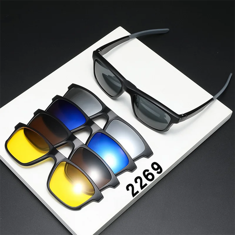 Женские солнцезащитные очки в стиле ретро с магнитным зажимом оправа кошачий