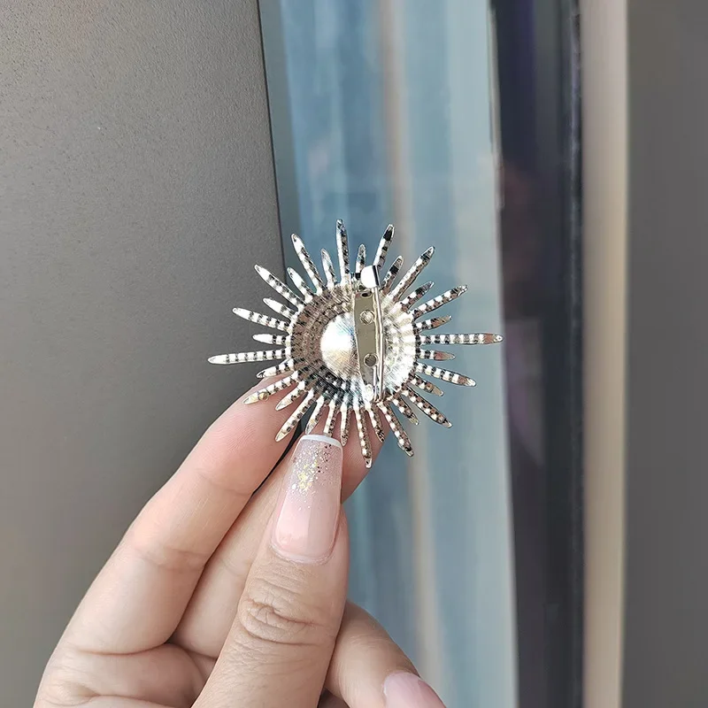 Броши с подсолнухом и жемчугом для женщин мужчин модное роскошное украшение