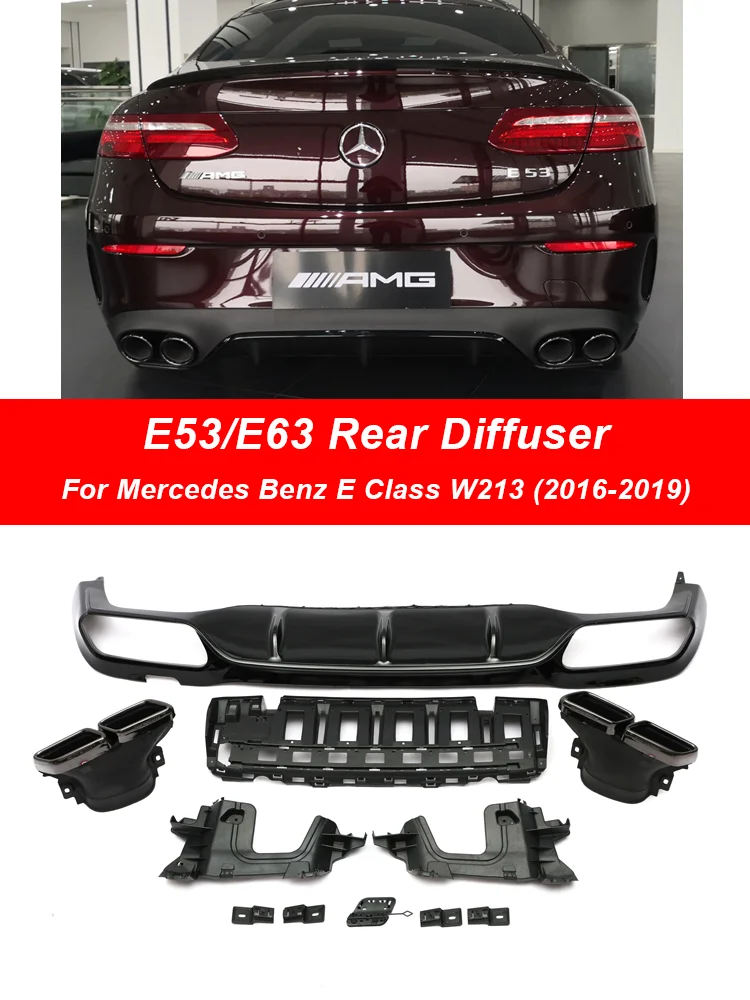 Для Benz E Class W213 2016-2019 Φ E63 E53 стиль спойлер с AMG комплект наконечников выхлопных