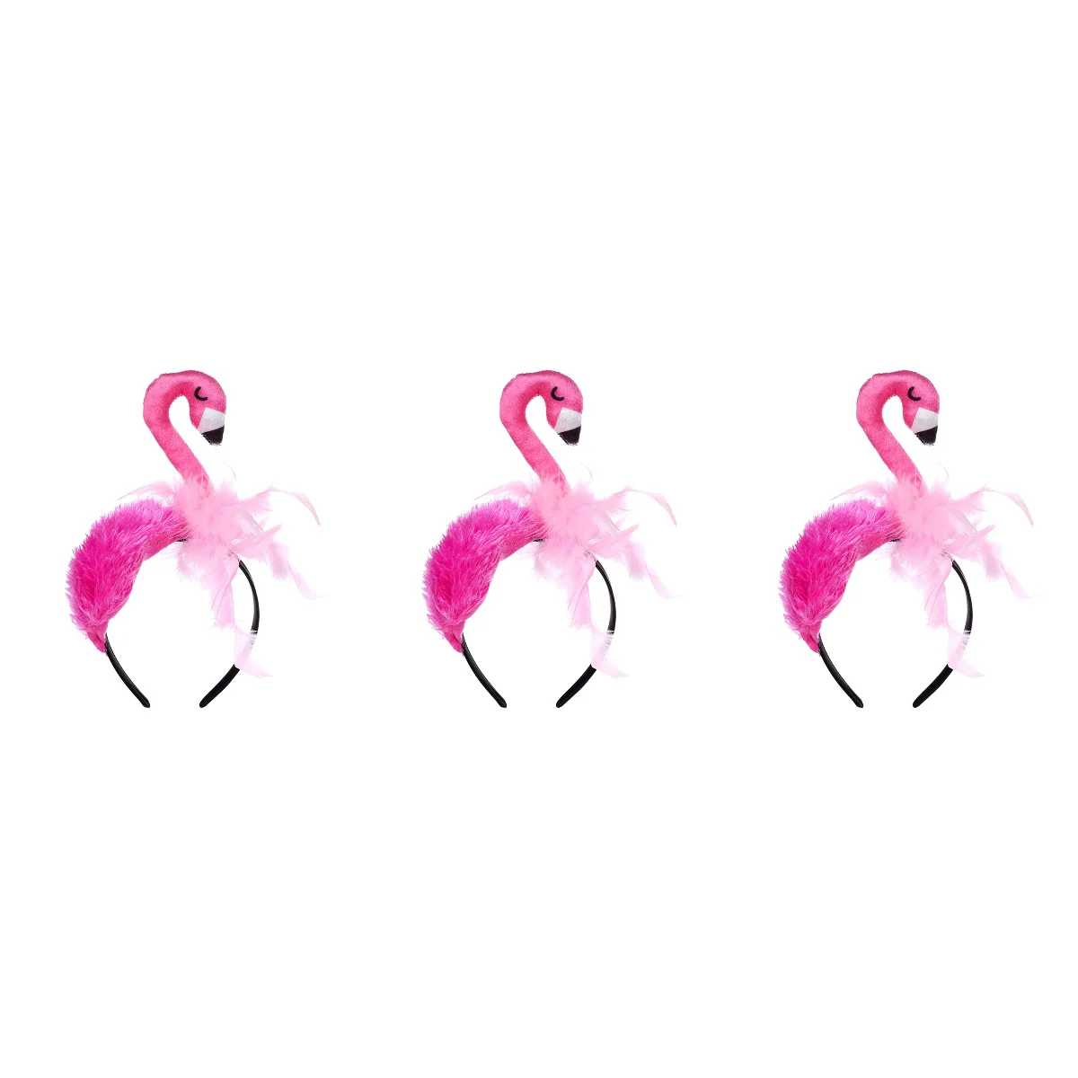 

3 pcs Headband Party Decorative Hair Flamingo Hair Accessories (Pink)