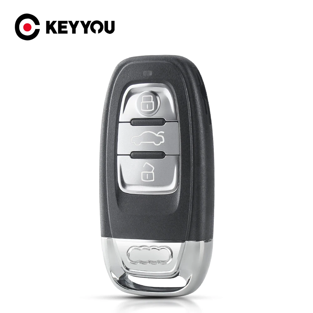 KEYYOU For Audi A4l A3 A4 A5 A6 A8 Quattro Q5 Q7 A6 A8 Remote Key Shell Case Fob Replacement Car Key Shell 3 Buttons