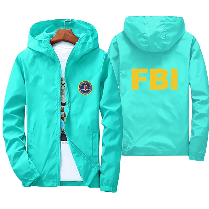 Fashion Zipper Men Women Hoodies Jacket FBI Print Sport Hip Hop Casual Zip Up Unisex Long Sleeve Hoodie Coat Top 7XL