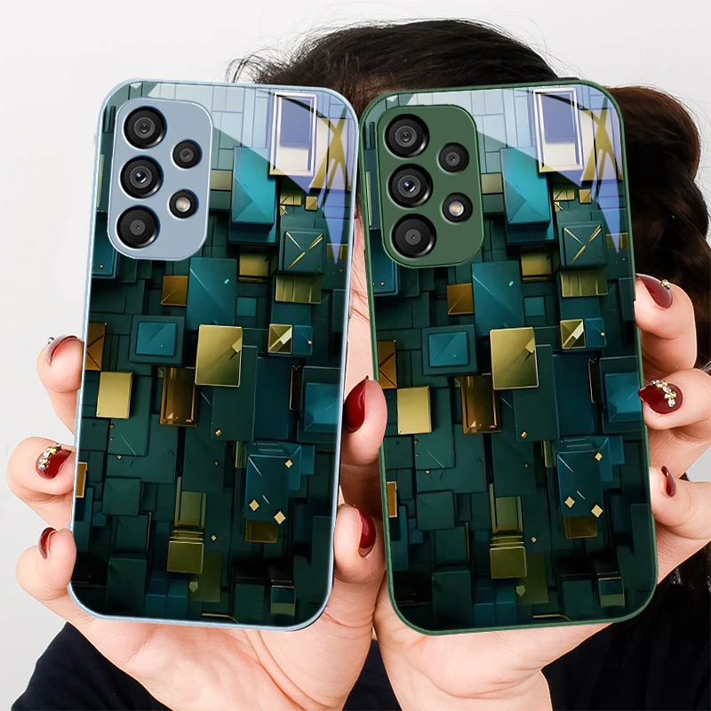 Bronze Space Far Peak Blue For Samsung Galaxy S24 Plus S20 21 FE S23 Ultra S8 9 A70 72 73 50 51 52 53 Tempered Glass Phone Case