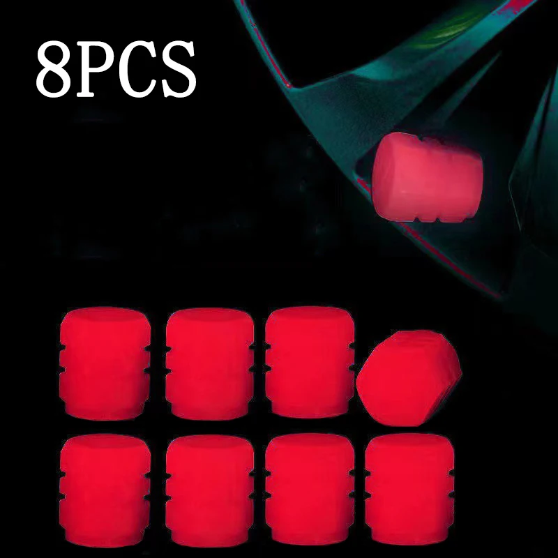 

8Pcs Mini Luminous Car Tire Valve Caps Colorful Car Glowing Valve Cover Tire Wheel Hub Styling Decoration Auto Tyre Accessories