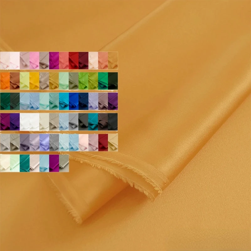 

Pure Mulberry Silk Crepe Satin Fabric Brand Fashion Design Spring Summer for Dress Shirt Cloth Diy Sewing by the Meter Organic