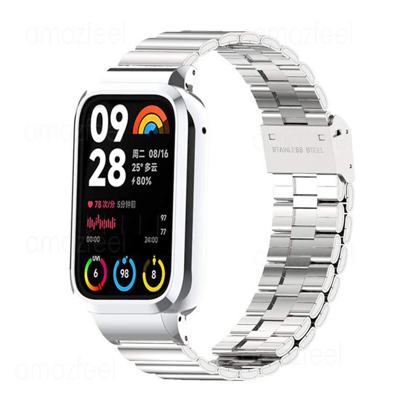 

Металлический ремешок, защитный чехол для Xiaomi Mi Band 8 Pro Smart Band, ремешок из нержавеющей стали для наручных часов + чехол для mi band 7 pro, корпус браслетов