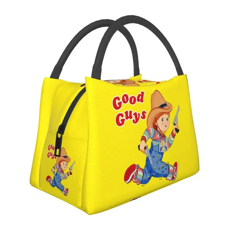 

Cartoon Good Guys Cowboy Thermal Insulated Lunch Bags Child's Play Chucky Portable Lunch Tote for Outdoor Storage Meal Food Box