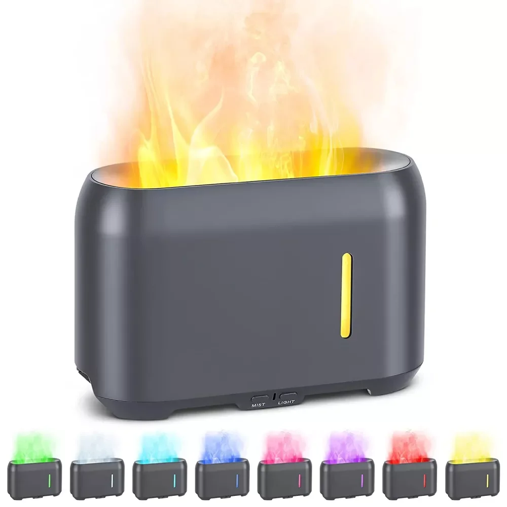 

NEW2023 Essential Oil Diffuser Simulation Flame Ultrasonic Air Humidifier Home Car Office Air Freshener Fragrance Sooth Sleep At