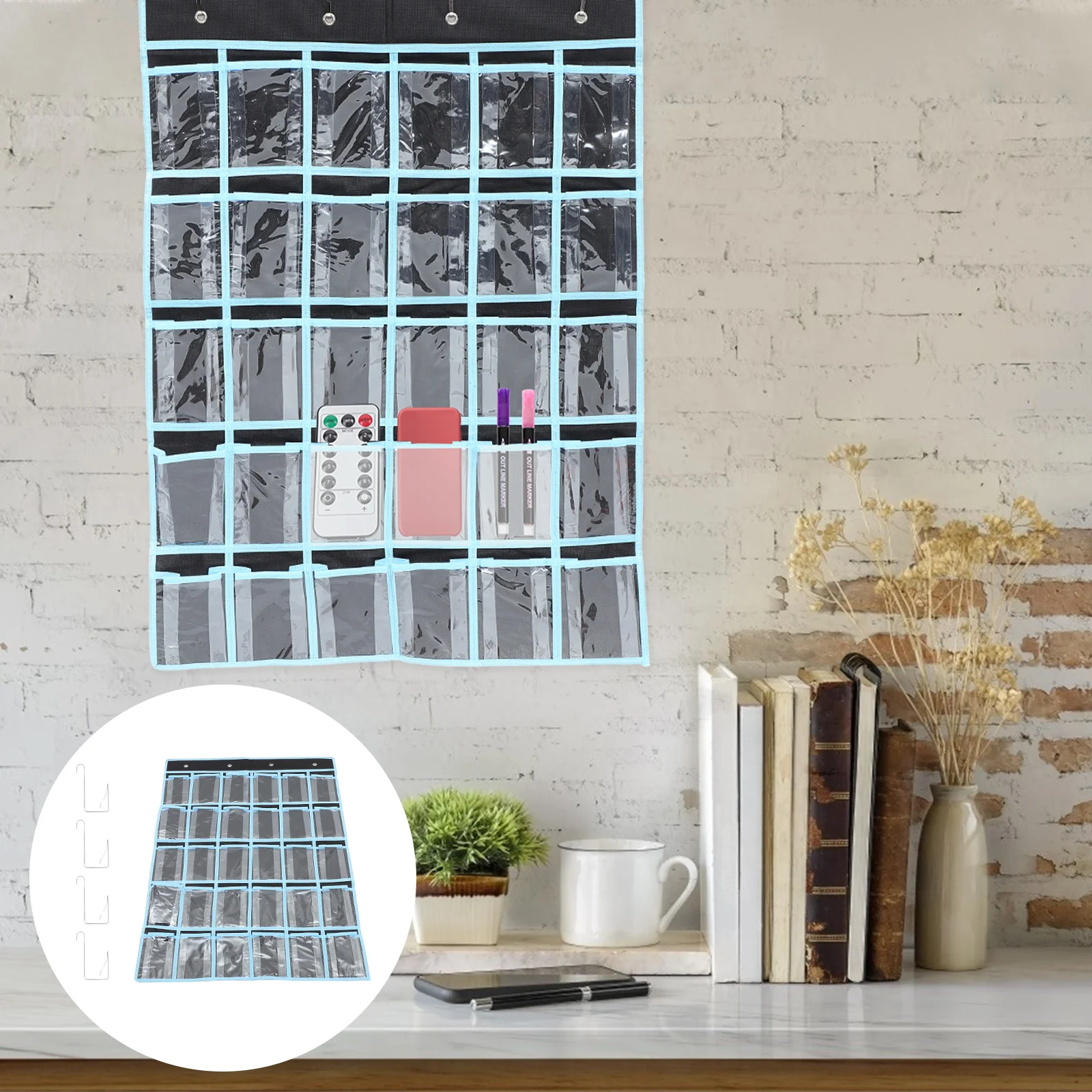 

Pocket Organizer Hanging Classroom Door Chart Cell Holder Jewelry Wall The Over School Calculator Multi Sundries Pouch Storage