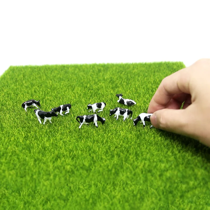 10pcs 1/87 Miniature Cow Ox Bull Cattle Figurines Farm Models Fairy Garden Sandbox Landscape Action Figures Toys Ornaments - купить по