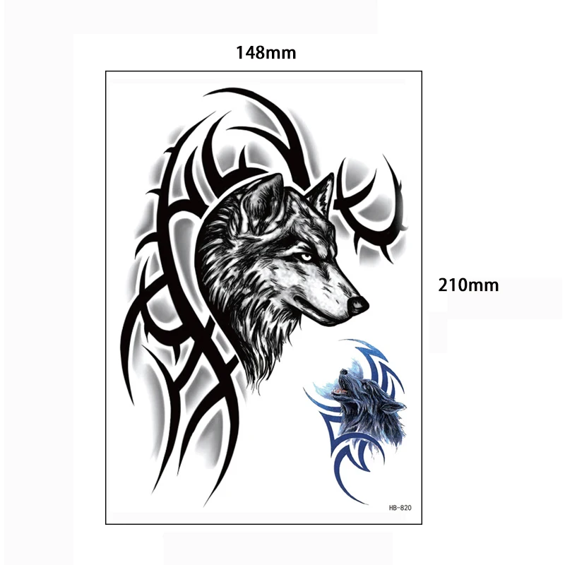 Временные татуировки для мужчин тигр Лев наклейки на тело искусственная