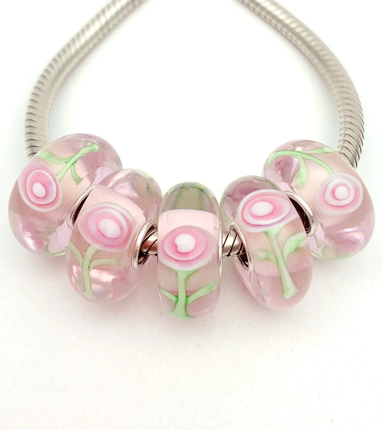 

YG352 5X 100% Authenticity S925 Sterling Silver Beads Murano Glassbeads NEW Fit European Charms Bracelet Diy Jewelry Lampwork