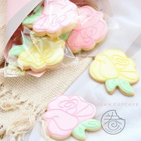 2pcsset happy mothers day rose biscuit mold plastic cookie cutter flower press stamp baking tools cake decoration tool