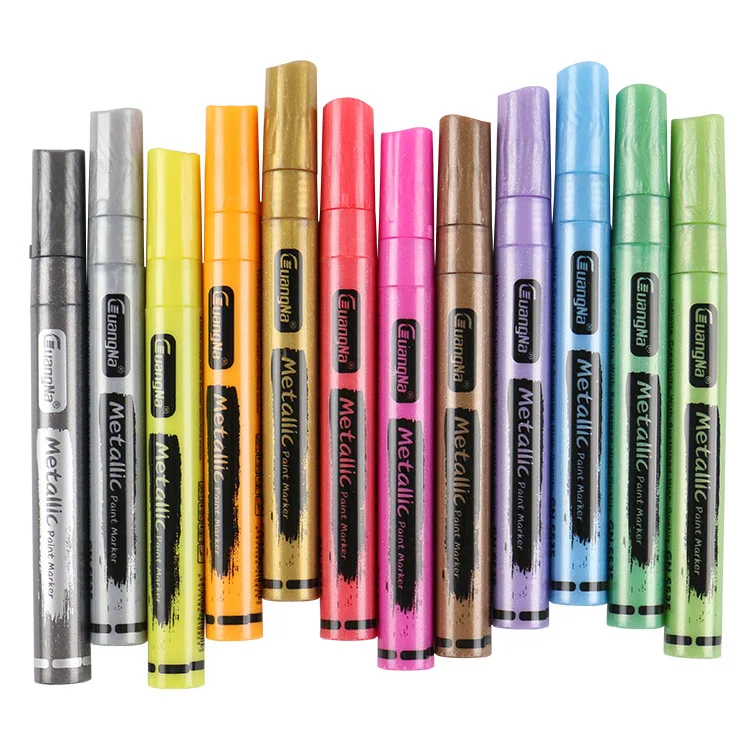 Guangna s535-12 color metal flash pen water-based marking art painting material graffiti hand account