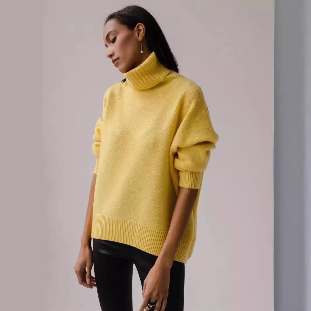 Huytrev женский полиэстеровый свитер оверсайз