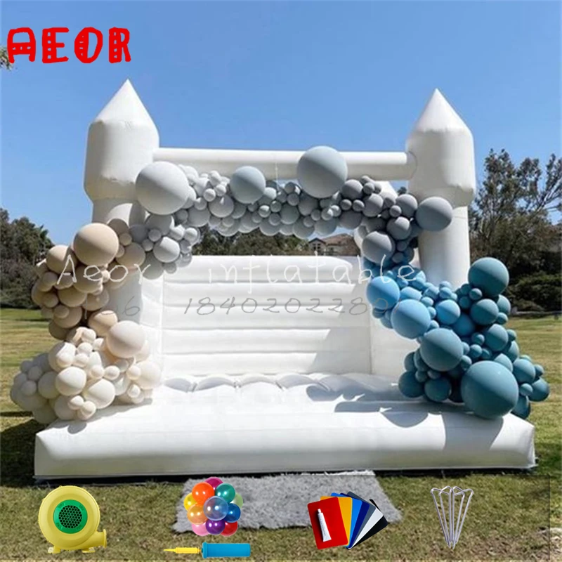 Открытый надувной белый домик-батут батут Свадебный батут-батут |
