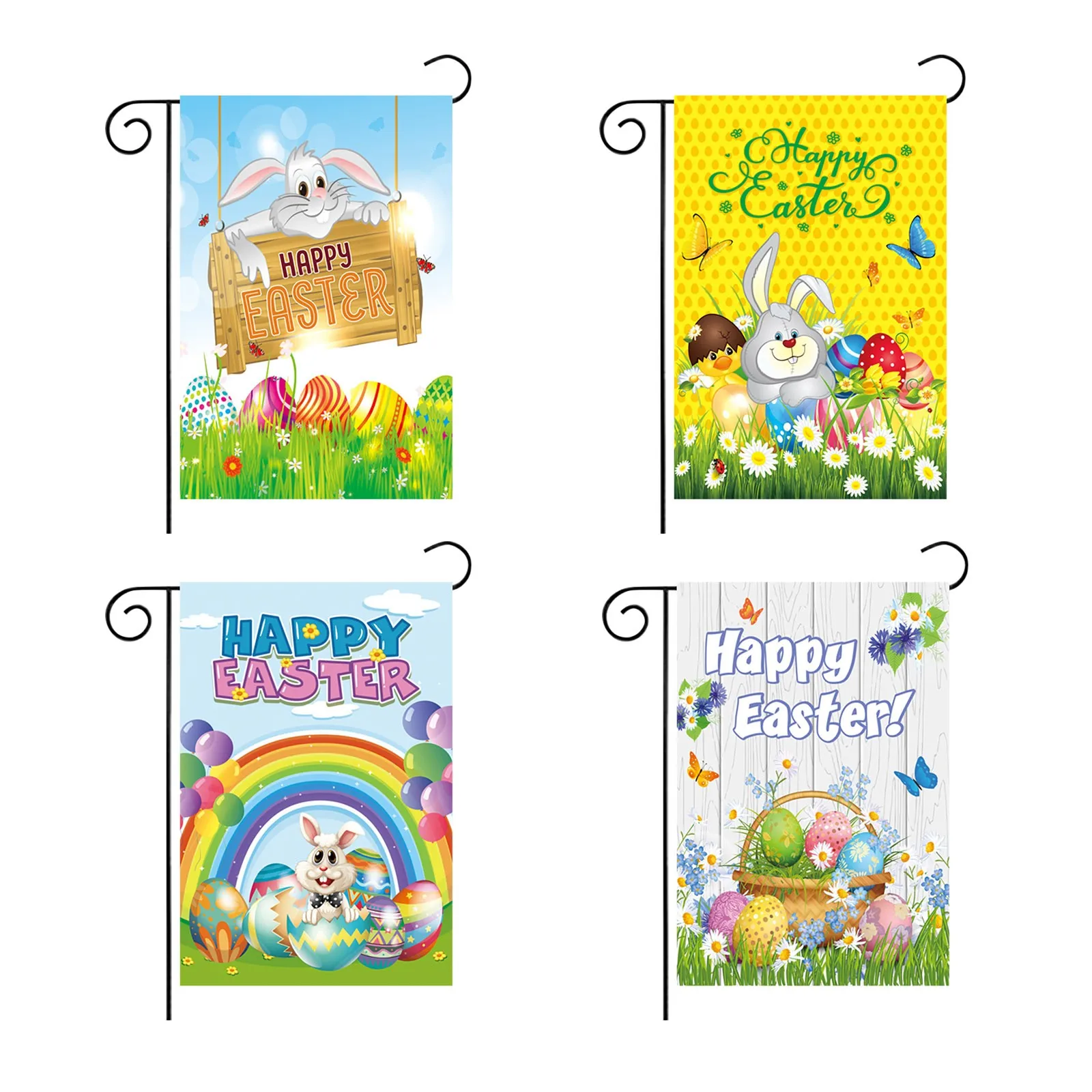 

Искусственная Алмазная картина, украшение для сада, украшение для сада, пасхальное украшение в виде кролика, пасхальные баннеры, украшения ...