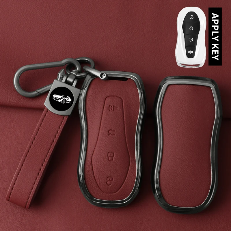 

Металлический Кожаный Автомобильный Брелок, чехол для Geely Tugella 2020 Boyue Atlas Pro Gili Tugella, Защитный корпус, брелок, аксессуары