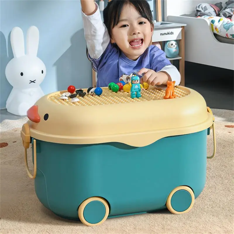 

Children Toy Storage Box Pulley Storage Box Multipurpose Dustproof Baby Clothes Snacks Sorting Box Large-capacity Storage Box