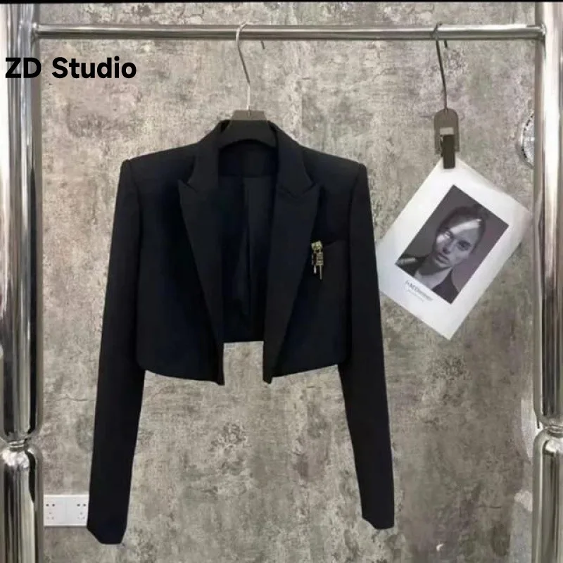 

Новинка 2023, женский пиджак [ZD Studio], облегающий топ в иностранном стиле с подкладкой на все плечи