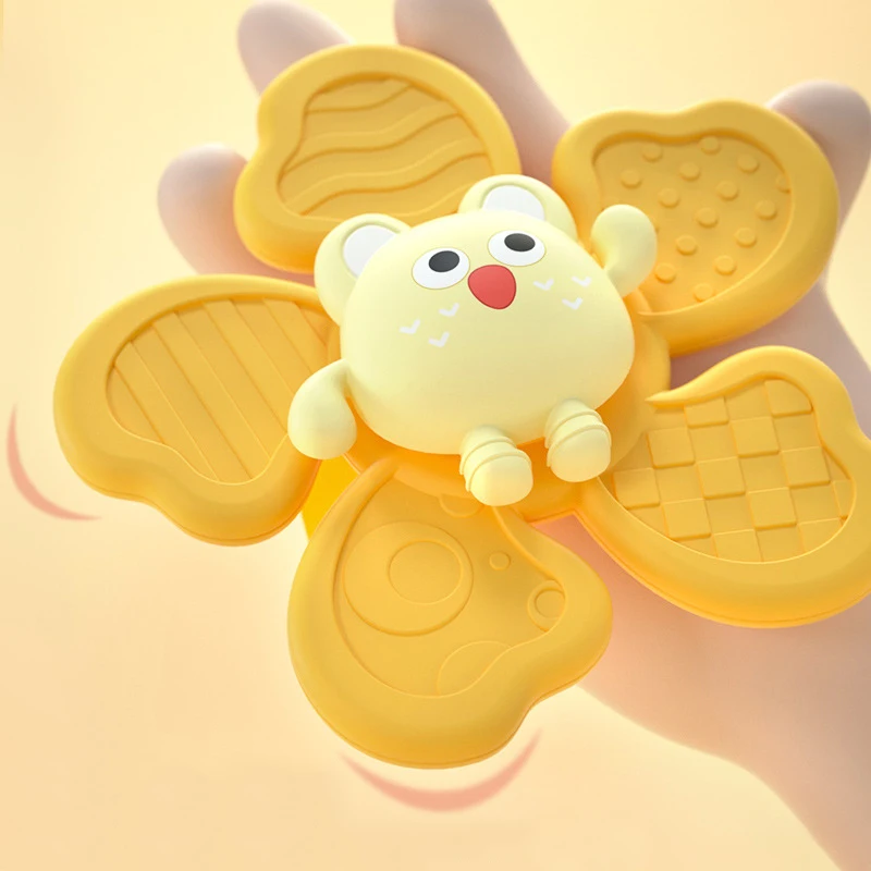 1PC Spinning Top Bath Toys for Children Cartoon Flower Fidget Gyro Spinner Kids Funny Child Rattles Baby Bathing Educational Toy