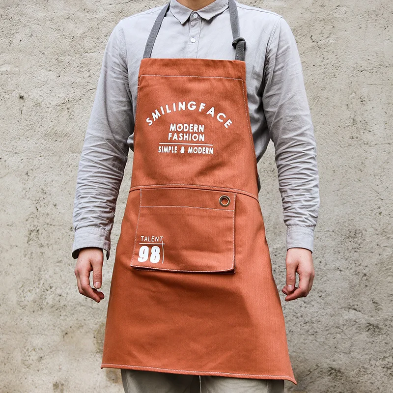 

Apron home kitchen barista milk tea shop hairdressing restaurant tooling custom LOGO art painting men's and women's work clothes