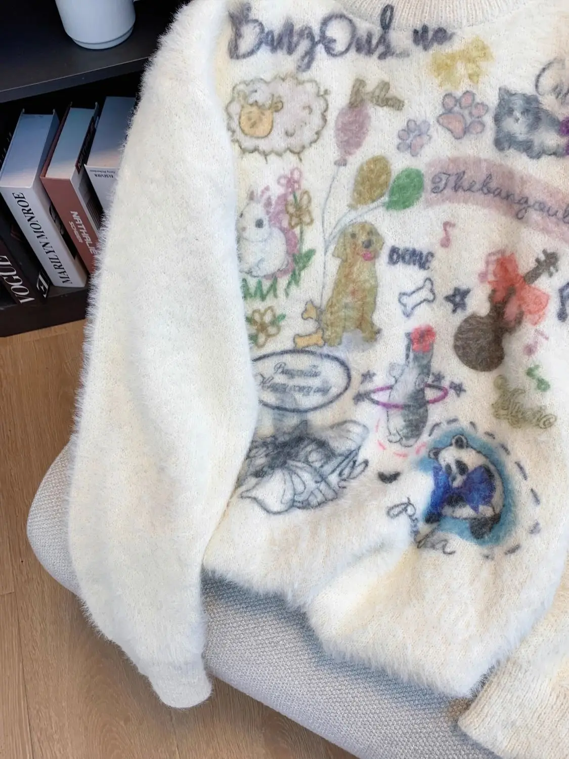 Korejpaa японский стиль мультфильм жаккардовые вязаные свитера женские осень зима