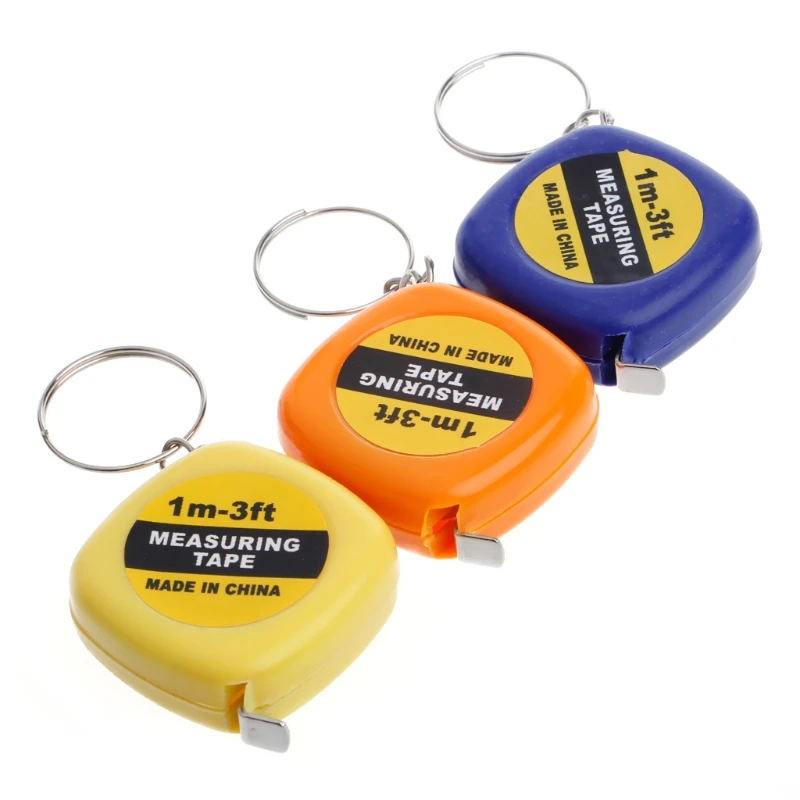 

Easy Retractable Ruler Tape Measure Portable Pull Ruler Tape Measure Key Chain Mini Keychain 1m/3ft